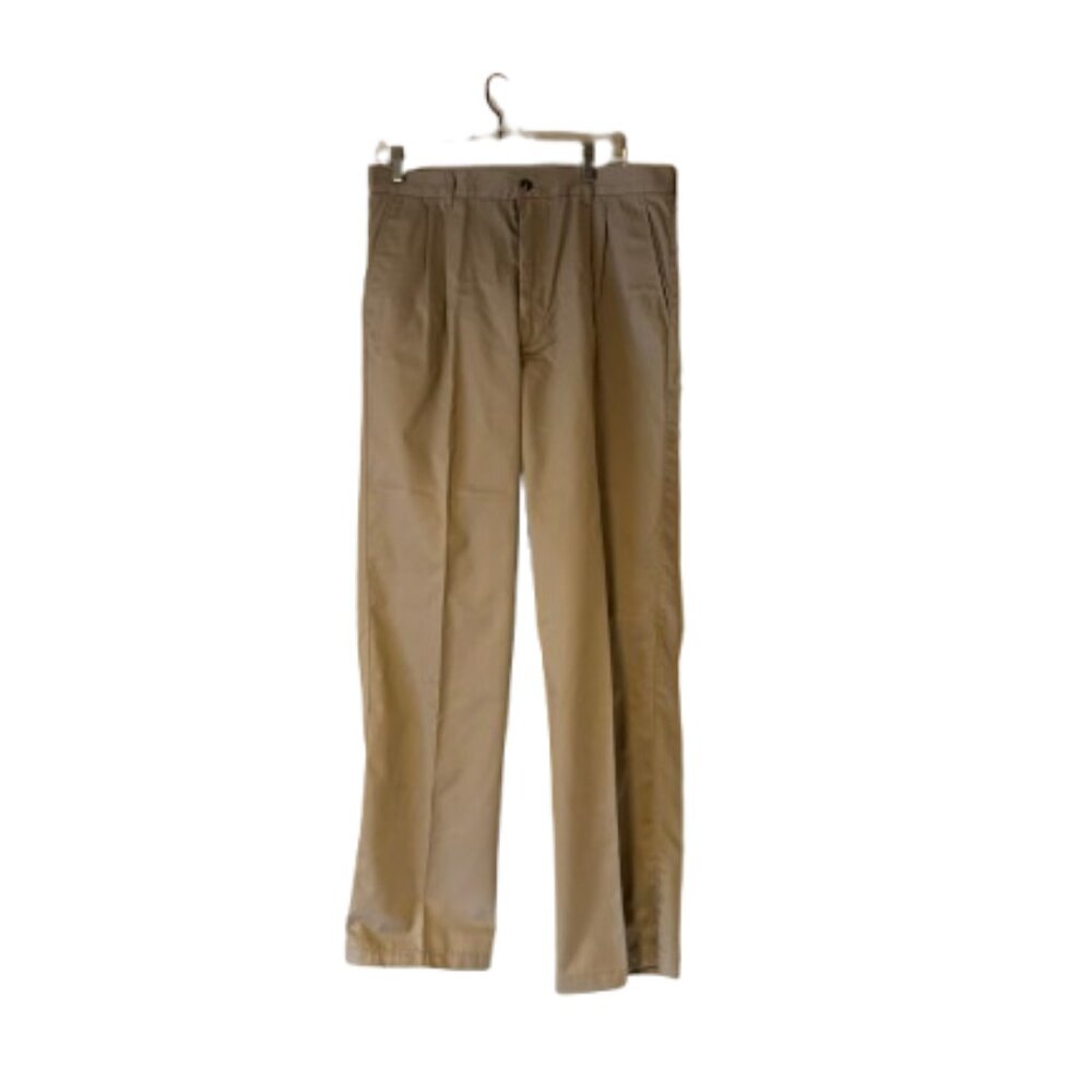 Sun River Tan Relaxed Fit Pleated Men's Pants - 36 x 32